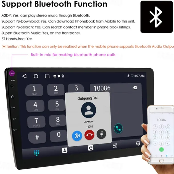 Android 12 2 Din for Universal Car Radio Multimedia Player GPS Navigation Car Audio Stereo Head Unit 10.1 Inch Speakers wifi