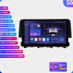 Android 12 Car Multimedia DSP For Honda Civic 10th 2016-2021 Radio Video Navigation Stereo Head Unit Screen Carplay