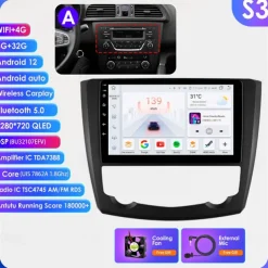Android 12 Car Radio For Renault Kadjar 2015-2019 Voice Multimedia Video Player Navigation