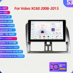Android 12 Car Radio GPS for Volvo XC60 2008 - 2013 Multimedia Video Player Navigation Wireless Carplay