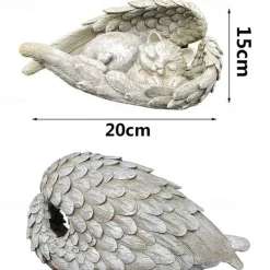 Angel Pet Cat Dog Memorial Resin Remembrance Gifts Grave Markers Pet Statue Memorial Ornament Garden Decor