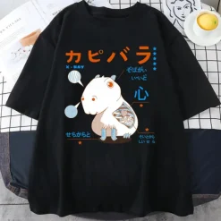 Animal Capybara T-shirt Anime Cartoon Anime Classic Street Style For Couple's Men's Women's Adults' Hot Stamping Casual Daily