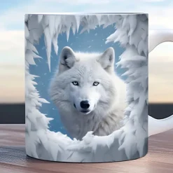 Animal Coffee Cup 3D illusion Coffee Mugs, Animal Gift Cup Travel Mug Funny Drinking Cup Desk Decor,11.2oz Ceramic Mug Tea Mug, Birthday Christmas Gifts for Animal Lovniner