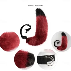 Animal Cosplay Costumes Faux Fur Cat Fox Wolf Furry Tail and Ears Headband for Carnival Party Costume Accessories