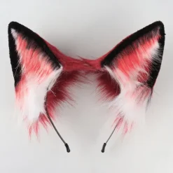 Animal Cosplay Costumes Faux Fur Cat Fox Wolf Furry Tail and Ears Headband for Carnival Party Costume Accessories