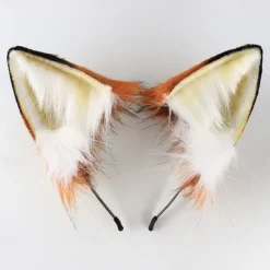 Animal Cosplay Costumes Faux Fur Cat Fox Wolf Furry Tail and Ears Headband for Carnival Party Costume Accessories