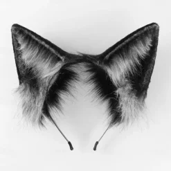 Animal Cosplay Costumes Faux Fur Cat Fox Wolf Furry Tail and Ears Headband for Carnival Party Costume Accessories