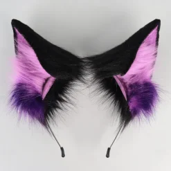 Animal Cosplay Costumes Faux Fur Cat Fox Wolf Furry Tail and Ears Headband for Carnival Party Costume Accessories