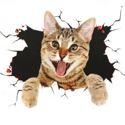 Animal Crack Car Stickers Cute 3D Dog Car Stickers Self Adhesive Animal Crack Sticker for Car Wall Window Laptop Motorcycle Decal Glass Home Decoration