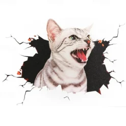 Animal Crack Car Stickers Cute 3D Dog Car Stickers Self Adhesive Animal Crack Sticker for Car Wall Window Laptop Motorcycle Decal Glass Home Decoration