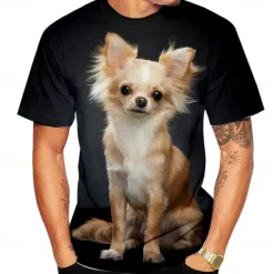 Animal Dog Chihuahua T-shirt Anime Graphic Tee For Men's Women's Unisex Adults' 3D Print Casual Daily