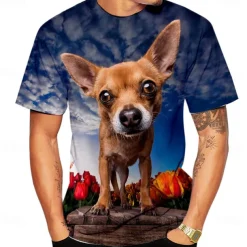 Animal Dog Chihuahua T-shirt Anime Graphic Tee For Men's Women's Unisex Adults' 3D Print Casual Daily