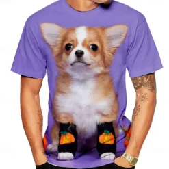 Animal Dog Chihuahua T-shirt Anime Graphic Tee For Men's Women's Unisex Adults' 3D Print Casual Daily
