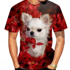 Animal Dog Chihuahua T-shirt Anime Graphic Tee For Men's Women's Unisex Adults' 3D Print Casual Daily