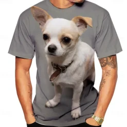 Animal Dog Chihuahua T-shirt Anime Graphic Tee For Men's Women's Unisex Adults' 3D Print Casual Daily