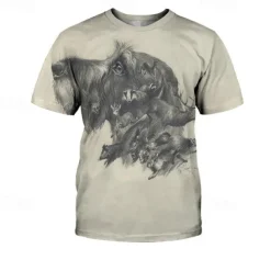 Animal Dog Dachshund T-shirt Anime 3D Graphic For Couple's Men's Women's Adults' Masquerade 3D Print Casual Daily