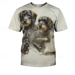 Animal Dog Dachshund T-shirt Anime 3D Graphic For Couple's Men's Women's Adults' Masquerade 3D Print Casual Daily