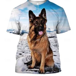 Animal Dog German Shepherd T-shirt Anime 3D Graphic For Couple's Men's Women's Adults' Masquerade 3D Print Casual Daily