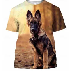 Animal Dog German Shepherd T-shirt Anime 3D Graphic For Couple's Men's Women's Adults' Masquerade 3D Print Casual Daily