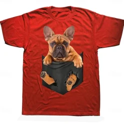 Animal French Bulldog T-shirt Print Street Style For Couple's Men's Women's Adults' Hot Stamping Casual Daily