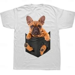Animal French Bulldog T-shirt Print Street Style For Couple's Men's Women's Adults' Hot Stamping Casual Daily