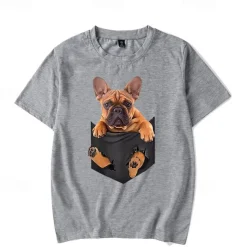 Animal French Bulldog T-shirt Print Street Style For Couple's Men's Women's Adults' Hot Stamping Casual Daily