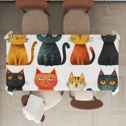 Animal Tablecloths for Family Gathering, Dining Table