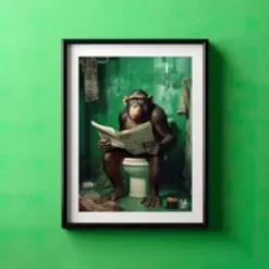 Animal Wall Art Canvas Funny Series Prints and Posters Pictures Decorative Fabric Painting For Living Room Bathroom Toilet Pictures No Frame