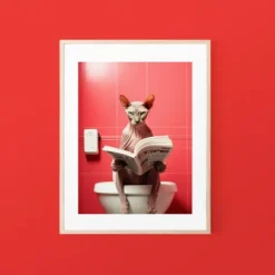 Animal Wall Art Canvas Funny Series Prints and Posters Pictures Decorative Fabric Painting For Living Room Bathroom Toilet Pictures No Frame