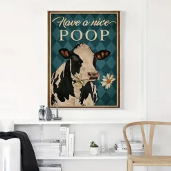 Animal Wall Art Canvas Have a Nice Poop Cow Prints and Posters Pictures Decorative Fabric Painting For Living Room Pictures No Frame