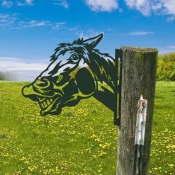 Animals Metal Garden Art Decor, Funny Peeping Cow Metal Wall Sculptures Weatherproof Wrought Iron Art Cow Sign Outdoor Garden Farmhouse Decor Cow Wall Decor