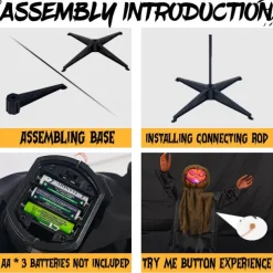 Animated Pumpkin Ghost Halloween Pumpkin Ghost Outdoor Halloween Hanging Decoration Outdoor Decorations for Lawn Porch