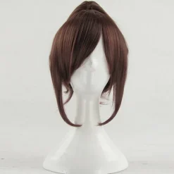 Anime Brown Full Lace Cosplay Wig Ponytail Heat Resistant Synthetic Hair Wigs Halloween Wigs