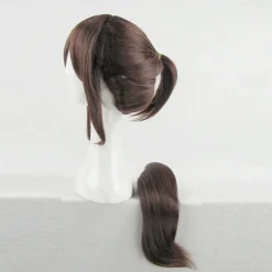 Anime Brown Full Lace Cosplay Wig Ponytail Heat Resistant Synthetic Hair Wigs Halloween Wigs