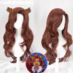 Anime Monster High Cosplay Clawdeen Wolf Cosplay Wig Long Curly Brown Halloween Wigs