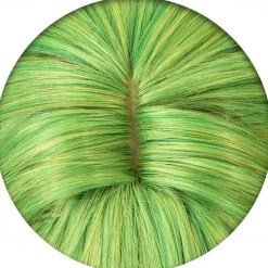 Anime Toilet-Bound Hanako-kun Nanamine Sakura Cosplay Wig Medium Green Curly Party Hair with Braids St.Patrick's Day Wigs St.Patrick's Day Wigs