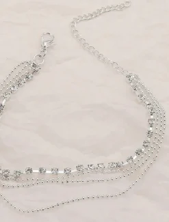 Ankle Bracelet Women's Body Jewelry For Holiday Beach Rhinestone Alloy Silver 1 PC