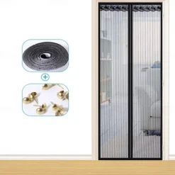 Anti Mosquito Insect Curtain Magnetic Door Screen, Garden Magnetic Fly Insect Door Screen Curtain Mosquito, Ultra Seal Magnets Close Automatically Keep Fresh Air in