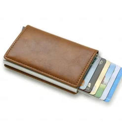 Anti RFID Blocking Protected ID Credit Bank Card Holder Wallet Luxury Brand Men Magic Leather Slim Mini Small Money Wallets Case