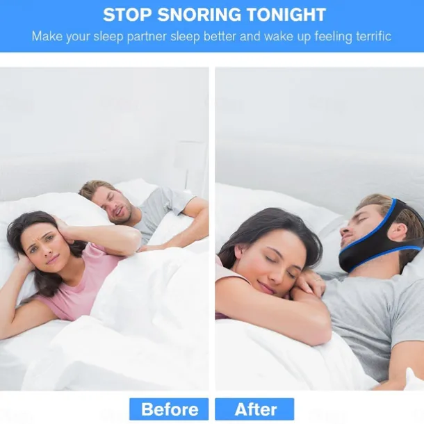 Anti Snoring Devices, 2023 New Anti Snoring Chin Strap Effective Snore Chin Strap for Men Women, Adjustable and Breathable Anti Snore Devices Snoring Reduction Stop Snoring Aids for Better Sleep
