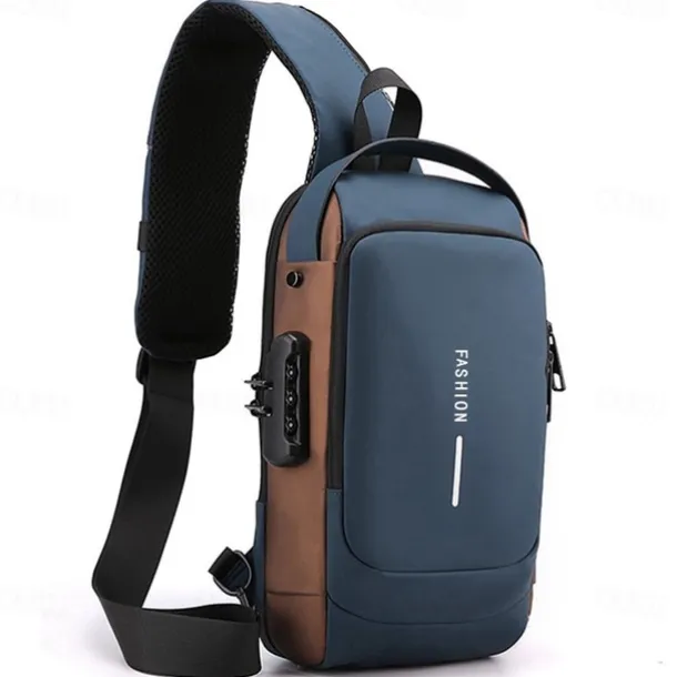 Anti Theft Computer Bag with Usb Charging Port Waterproof and Scratch Resistant Backpack Portable Chest Bag