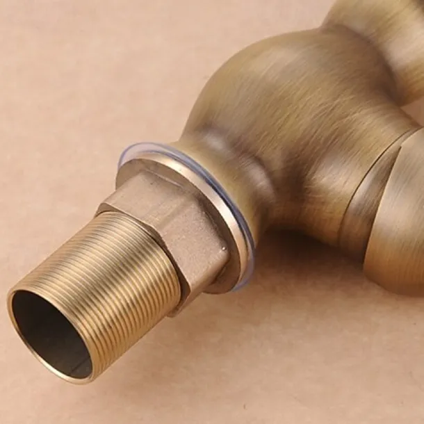 Antique Brass Bathroom Sink Faucet,Single Handle One Hole Traditional Bath Taps with Hot and Cold Water and Ceramic Valve