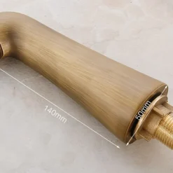 Antique Brass Wall Mounted Shower Faucet, Two Handles Two Holes Bathtub Shower Mixer Taps Contain with Handshower and Valve and Hot/Cold Water