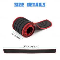 Anti-Scratch Car Trunk Door Sill Protector - Universal Rear Bumper Guard Rubber Trim Pad, 90cm x 7cm