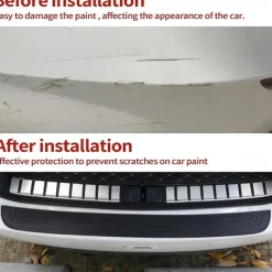 Anti-Scratch Car Trunk Door Sill Protector - Universal Rear Bumper Guard Rubber Trim Pad, 90cm x 7cm