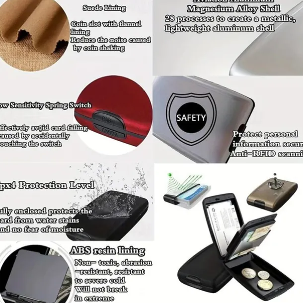 Anti-Theft Wallet Mini Portable Storage Bag Lightweight Credit Card Case, Minimalist Bag