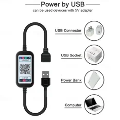 App Intelligent Control Bluetooth Mesh Smart Led Lights Strip 1M 2M 3M 4M 5M 5050 RGB SMD 30 LEDs Per Meters with IR 24 Key Controller USB Port DC5V