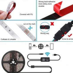 App Intelligent Control Bluetooth Mesh Smart Led Lights Strip 1M 2M 3M 4M 5M 5050 RGB SMD 30 LEDs Per Meters with IR 24 Key Controller USB Port DC5V