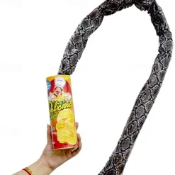 April Fool's Day Gift Tricky Toy Spoof Potato Chip Snake Bouncing Snake Startle Tricky Potato Chip Bucket Snake 2pcs Yellow