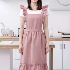 Apron, Kitchen, Household Cooking Special Double-Layer Waterproof and Oil Proof Fabric, Cute Princess Style Women's Apron
